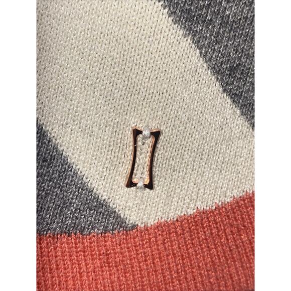 Kit and Ace Short Sleeve Sweater / Poncho Size O/S Gray White Chevron Knit - Picture 3 of 4